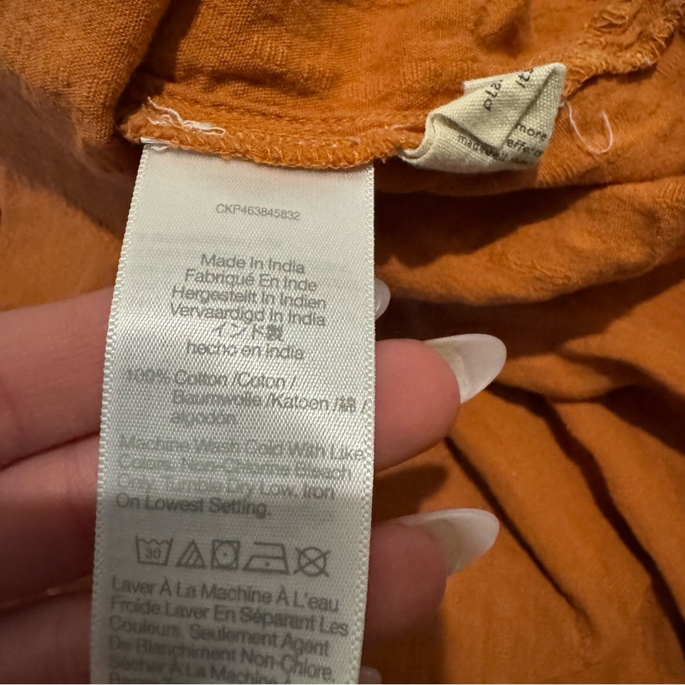 Madewell Orange Short Sleeve Blouse - Picture 2 of 5